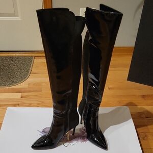Jessica Simpson Shiny Black Over the Knee Boots
